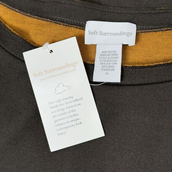 Soft Surroundings Brown Tunic Dress Size XL Wool Blend Lagenlook Contemporary - Picture 4 of 8